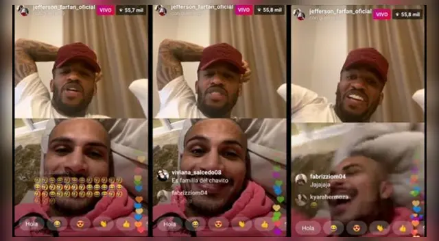 Jefferson Farfán hace una videollamada en vivo por Instagram junto a Paolo Guerrero. Jefferson Farfán hace una videollamada en vivo por Instagram junto a Paolo Guerrero.