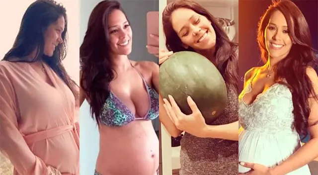 Karen Schwarz muestra los movimientos de su bebé en la barriga.. Karen Schwarz muestra los movimientos de su bebé en la barriga..