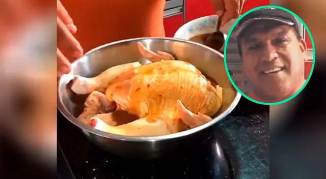 Hombre enseñó a preparar pollo a la brasa mediante Tik Tok. Hombre enseñó a preparar pollo a la brasa mediante Tik Tok.