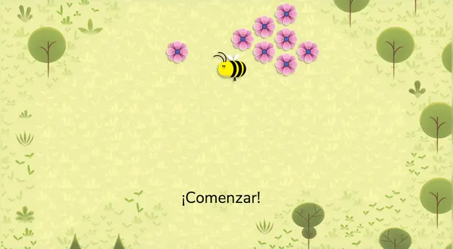EL usuario puede trasladar a la abeja de manera virtual y lograr la polinización y el florecimiento. EL usuario puede trasladar a la abeja de manera virtual y lograr la polinización y el florecimiento.