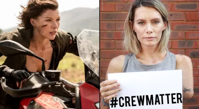 Los dobles de acción tienen una de las carreras más peligrosas y así lo comprobó esta joven.