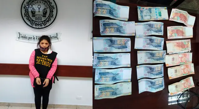 La venezolana extorsionadora y el dinero incautado La venezolana extorsionadora y el dinero incautado