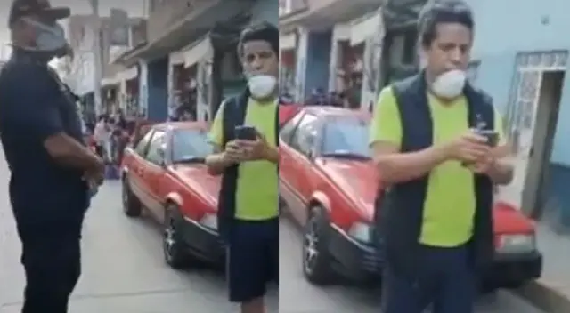 El policía y Pedro Omonte. El policía y Pedro Omonte.