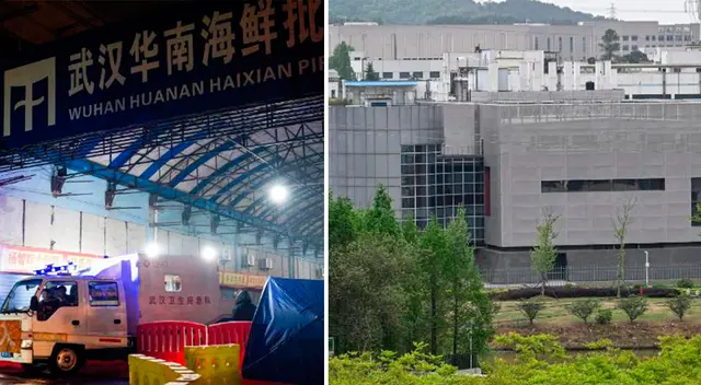 Mercado de Wuhan y el Instituto de Virología de Wuhan en China