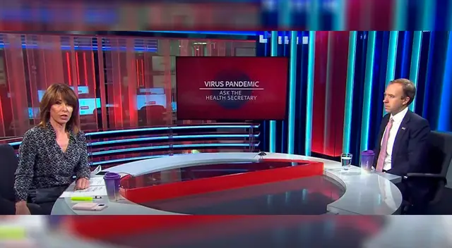 Matt Hancock en Sky News. Matt Hancock en Sky News.