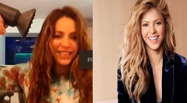 Shakira se seca el cabello en medio de una videollamada.