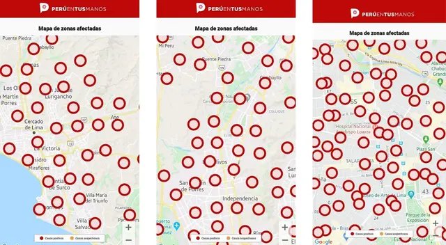 CORONAVIRUS: mapa del calor PERÚ EN TUS MANOS