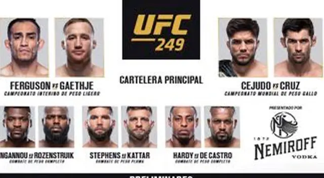 Ferguson vs. Gaethje y Cejudo vs. Cruz son las peleas aclamadas por los amantes de las MMA.