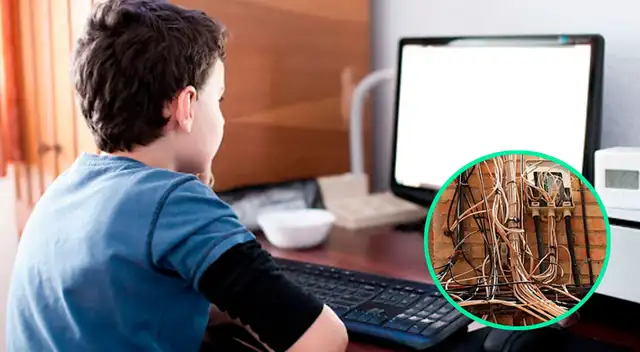Los niños traviesos se quejaron de que la profesora les dejara mucha tarea y decidieron cortar los cables de internet.