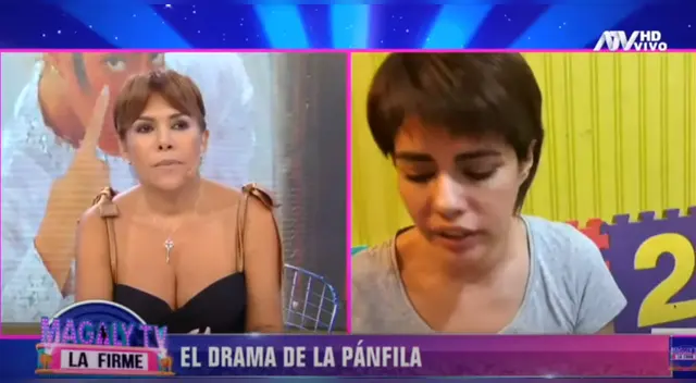 La actriz María Victoria Santana, más conocida como 'La Pánfila', habló con Magaly Medina, e hizo un llamado público. La actriz María Victoria Santana, más conocida como 'La Pánfila', habló con Magaly Medina, e hizo un llamado público.