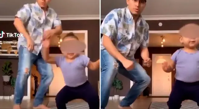 El padre y su pequeña bailaron al ritmo de Kulikitaka.