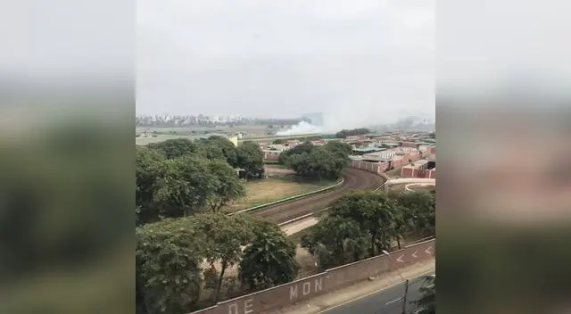Los bomberos se encargaron de apagar esta incineración de maleza en las instalaciones del Jockey Club.