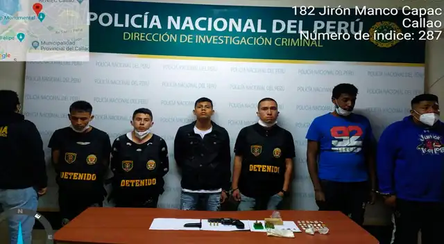 Algunos de los detenidos en el Callao