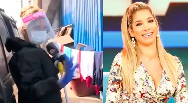 Sofía Franco lleva ayuda a una familia.