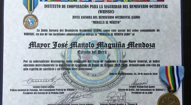 Maguiña fue galardonado con el premio “General Eisenhower”.