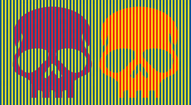 Ilusión óptica del color del cráneo Ilusión óptica del color del cráneo