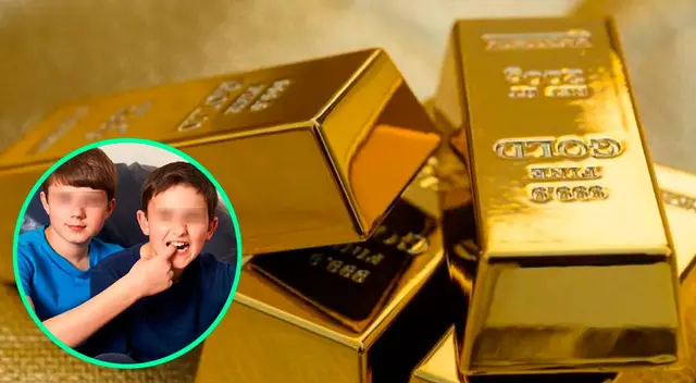 Los niños encontraron de casualidad dos lingotes de oro.