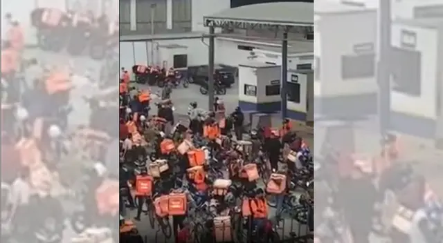 Aglomeración de motorizados Rappi.