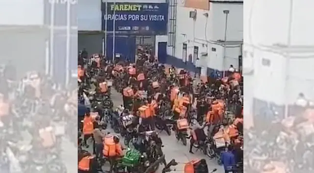 Aglomeración de motorizados Rappi.