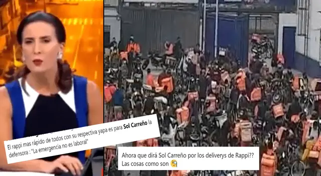 Usuarios le recuerdan a Sol Carreño defender apps deliverys.