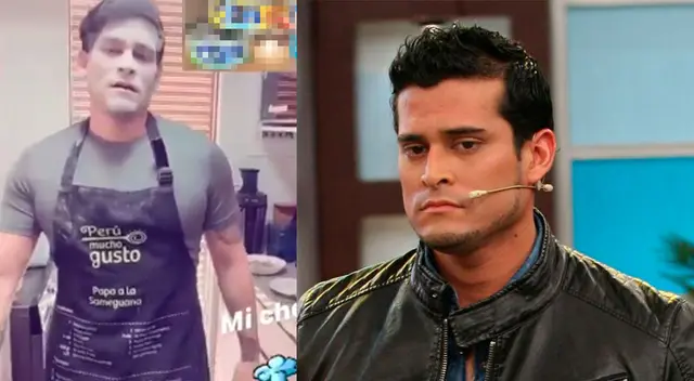 Christian Domínguez lleno de harina. Christian Domínguez lleno de harina.