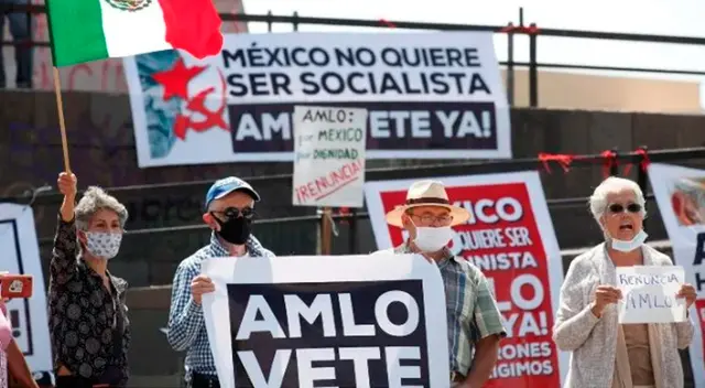 Protesta contra AMLO.