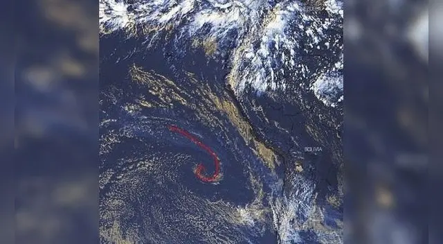 Ciclón en los litorales de Perú y Chile