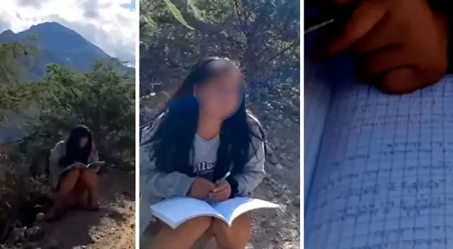 Escolar de 14 años recorre 300 metros para escuchar sus clases y realizar sus tareas. Escolar de 14 años recorre 300 metros para escuchar sus clases y realizar sus tareas.