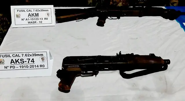 Los fusiles incautados Los fusiles incautados