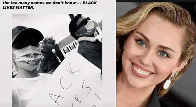 Miley Cyrus protesta en Estados Unidos por la muerte de George Floyd