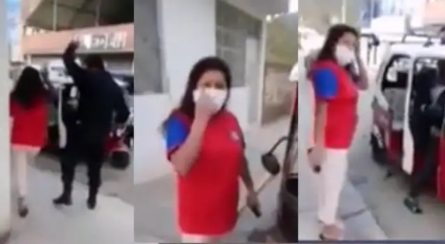 Mujer se enfrentó a policías para impedir la captura de su pareja.