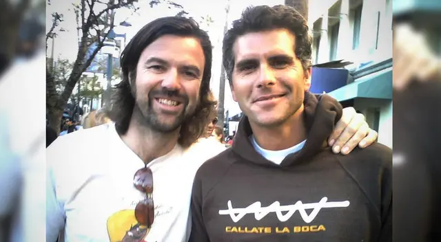 Christian Meier en postal que se tomó con Pau Donés en Los Ángeles.