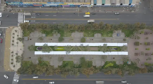 Alameda en Las Malvinas.