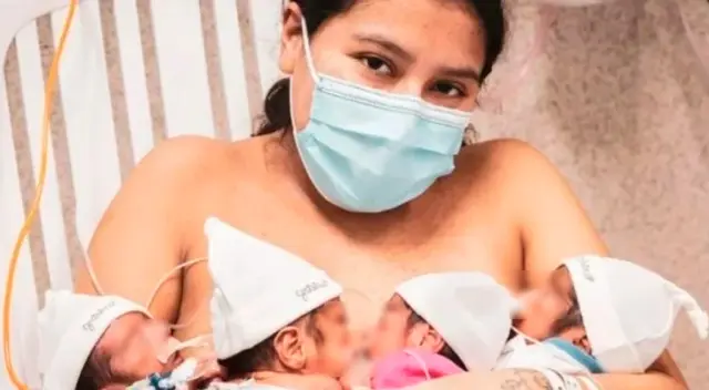 La joven y sus bebés se encuentran sanos y salvos. La joven y sus bebés se encuentran sanos y salvos.