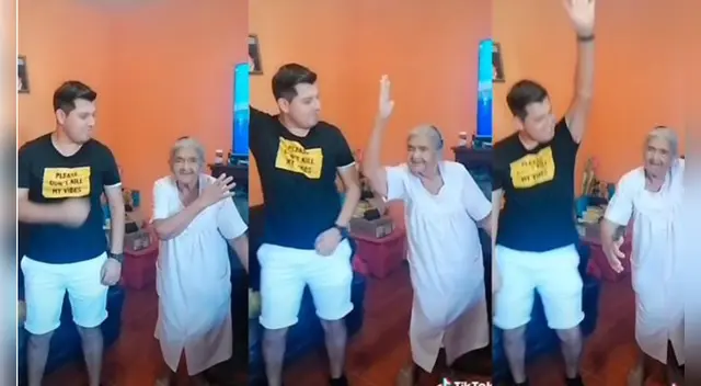 Abuelita baila con su nieto en reto de TikTok y termina robándose el show
