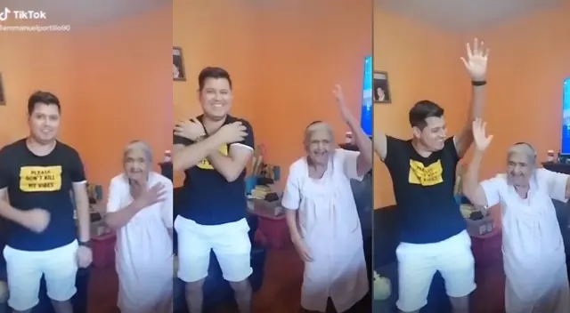Ambos alzan las manos para culminar el bello baile y juntos terminan enterneciendo a los usuarios en las redes sociales.
