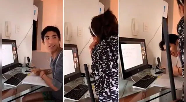Madre interrumpe clases virtuales de su hijo y hasta le pide permiso al profesor para reprenderlo