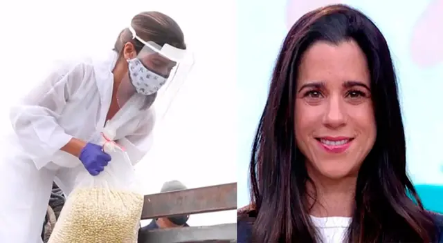 Vanessa Terkes lleva ayuda a  comedores populares.