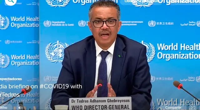 El director general de la OMS, Tedros Adhanom en conferencia del lunes 22 de junio.