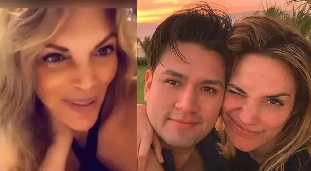 Jessica Newton feliz con su yerno Deyvis Orosco. Jessica Newton feliz con su yerno Deyvis Orosco.