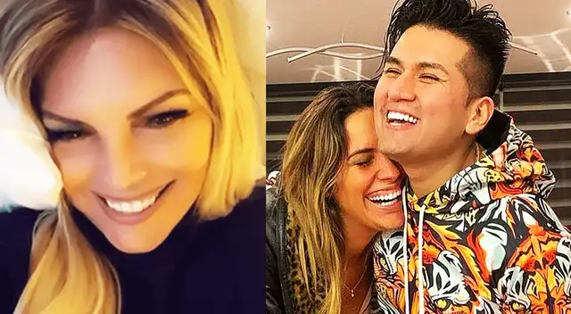 Jessica Newton feliz con su yerno Deyvis Orosco. Jessica Newton feliz con su yerno Deyvis Orosco.