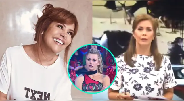 La conductora Magaly Medina estaba dando el pase a su colega de ATV, Drusila Zileri, cuando la confundió con la integrante de EEG, Ducelia Echevarría.