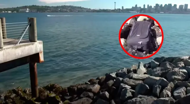 Playa Alki en Estados Unidos, lugar donde se encontró la maleta.