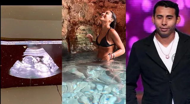 Abel Lobatón feliz con su nieto en camino.