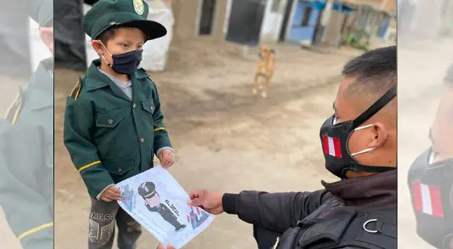 Niños trujillanos rinden homenaje a policías.