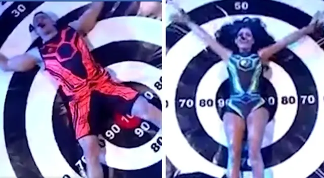 Esto es guerra: Micheille Soifer y su compañero Facundo González fueron sometidos al violento juego que los dejó lastimados.