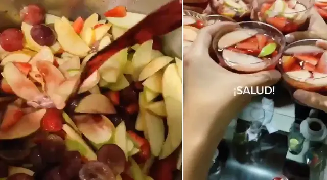 Singular preparación de sangría es la sensación en redes sociales.