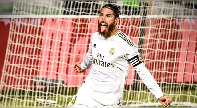 Festejo de Sergio Ramos por el gol marcado al Getafe. Festejo de Sergio Ramos por el gol marcado al Getafe.