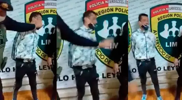 Agente cachetea a delincuente en El Agustino Agente cachetea a delincuente en El Agustino