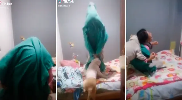 Joven intenta hacer reto de baile y su perro se lleva toda la atención